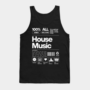 HOUSE MUSIC - Product Label (white) Tank Top